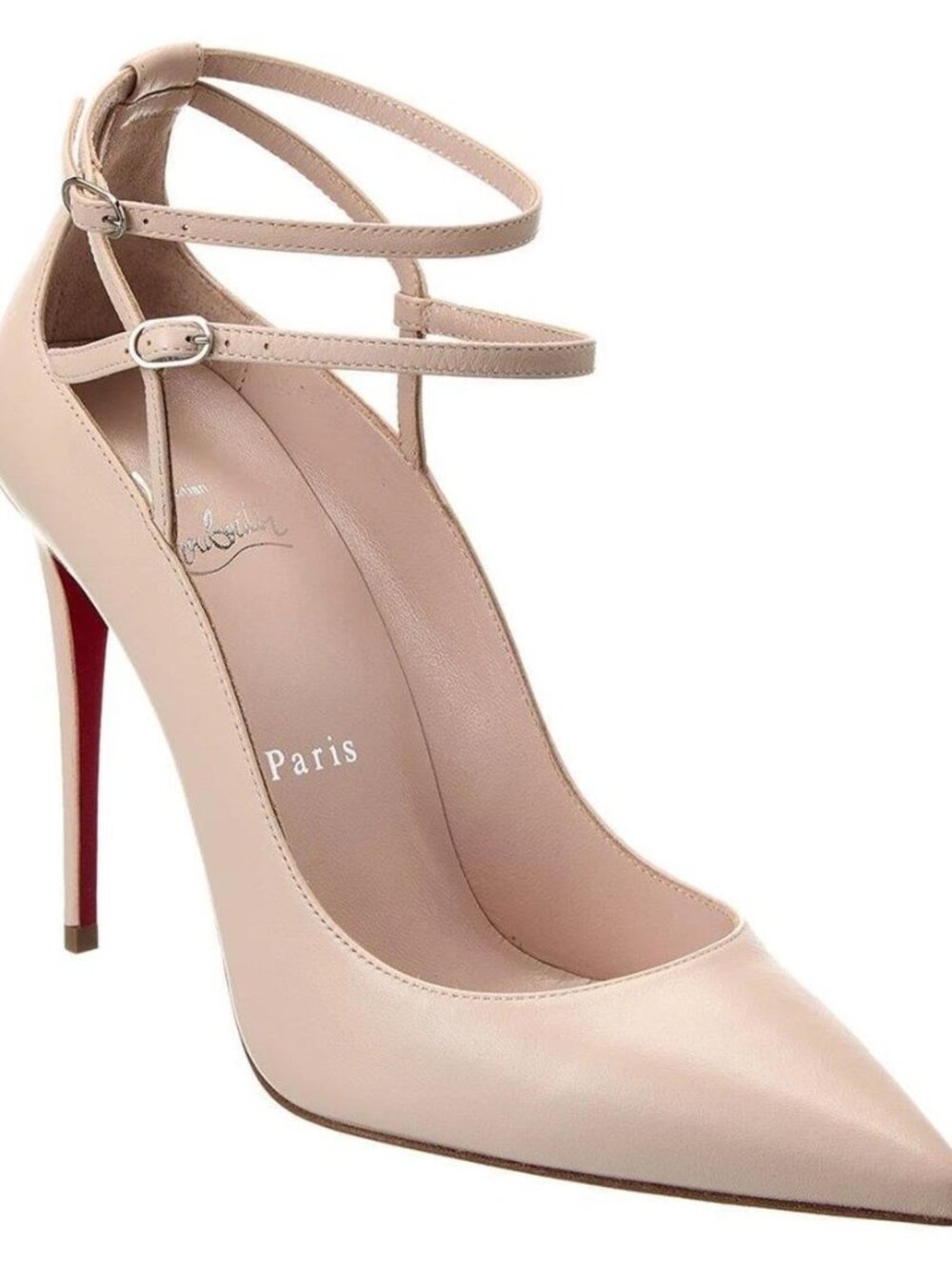 Christian Louboutin CONCLUSIVE 100 Double Ankle Strap Heels Pumps Shoes